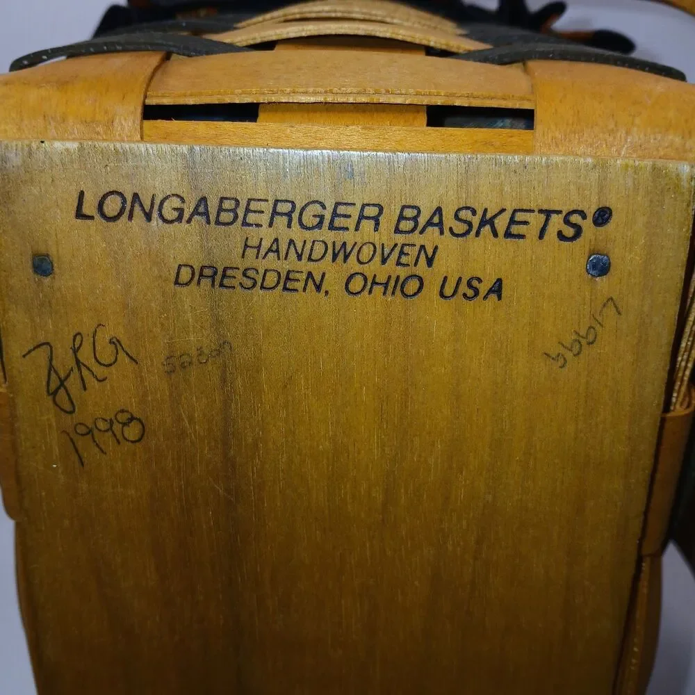 Longaberger Basket Purse Bag Swing Handle Pumpkin Jack O Lantern Liner 1998 Sign